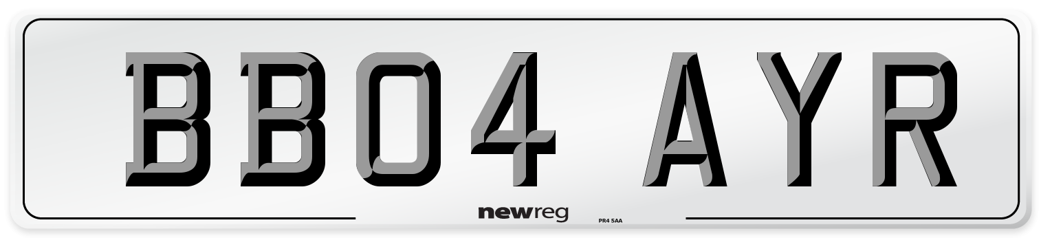 BB04 AYR Number Plate from New Reg